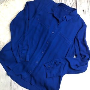 APT 9 Royal Blue button up shirt